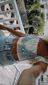 Blue Daisy Bra